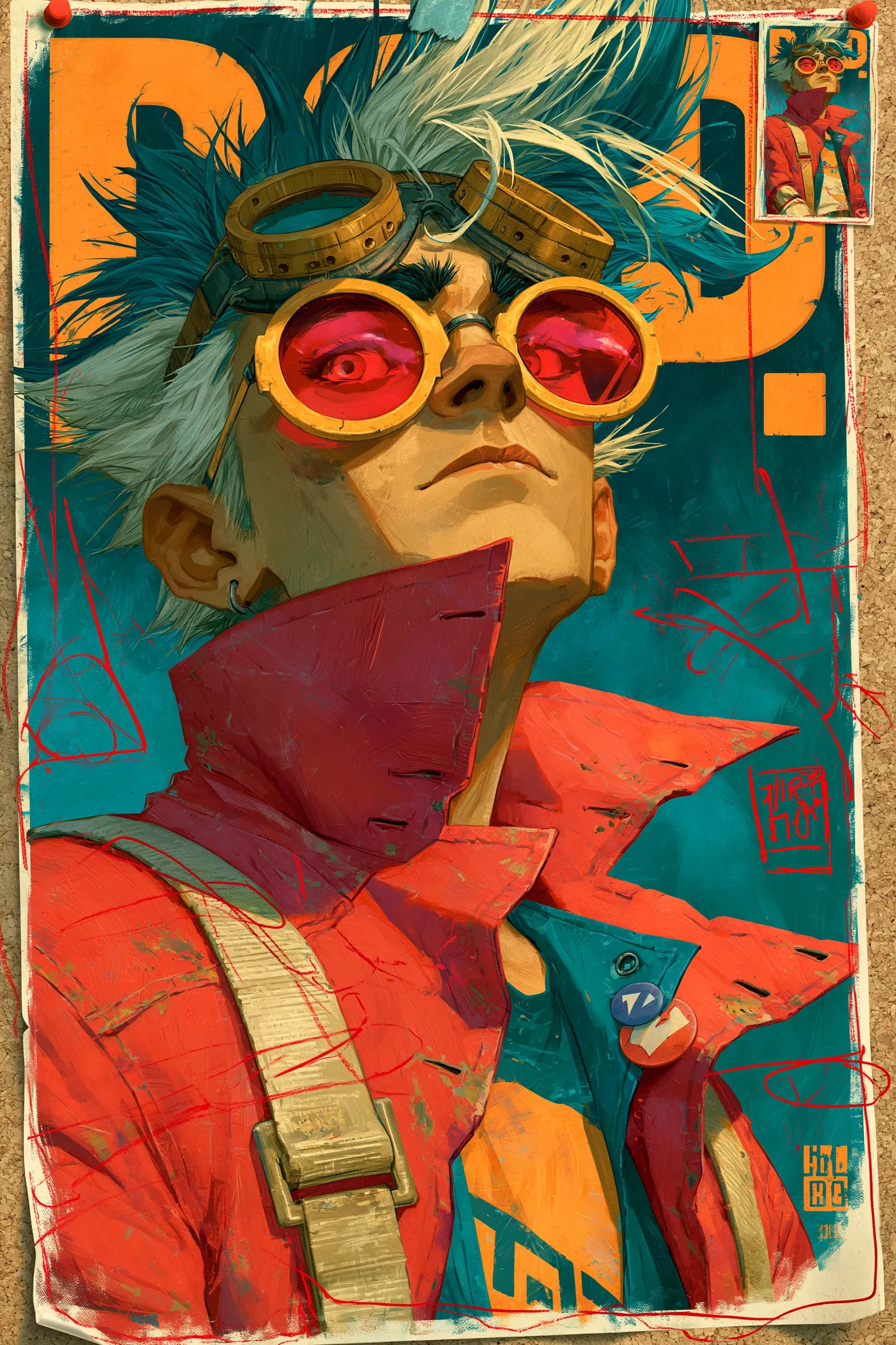 Comic book cover design with bold title and strong focal character
